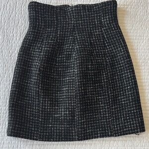& Other Stories Black and White Tweed Mini Skirt